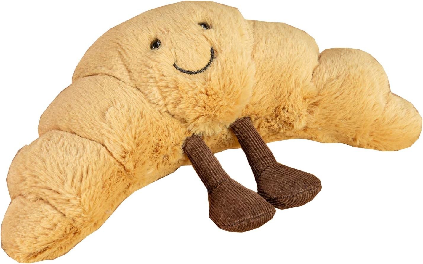 WeightedPlush 9" Croissant Plush Cute Smile Croissant Bread Pillow Stuffed Animals Funny Soft Food Plushies