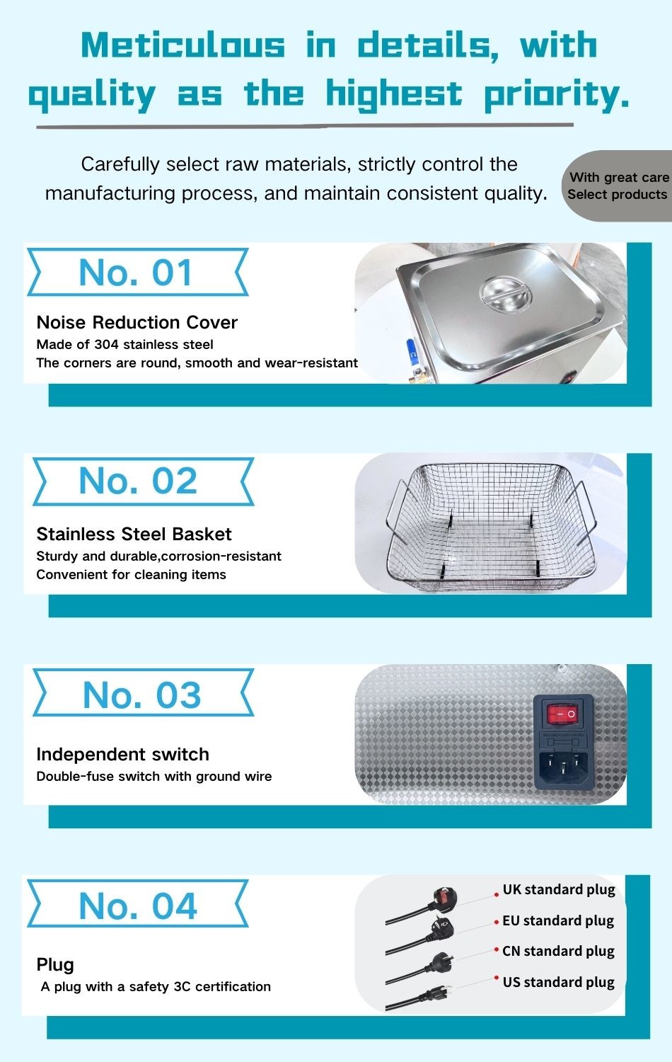 6L Ultrasonic Parts Cleaner Machine 180W Ultrasonic Cleaner Equipment With Industrial Grade Transducers