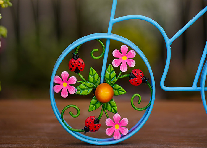 Customized Metal Bicycle Shape Garden Pot Home Decoration Multiple