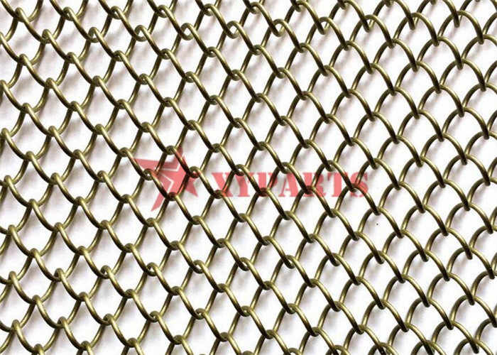 Aluminum Spiral 1mm Metal Mesh Curtain Customized Size Color For Partition Screen