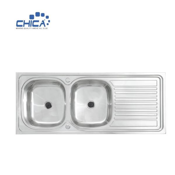 CH12050B Topmount Kitchen Sink Double Bowl Kitchen Sink Stainless Steel Press
