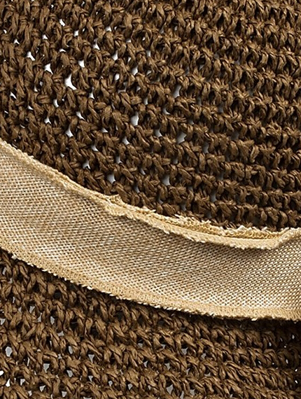 Crocheted Toyo Hat - Linen Bow