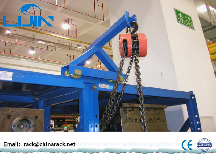 Blue / Green Mould Storage Racks With Crane Drawer Type L3100 * W600 * H2000MM