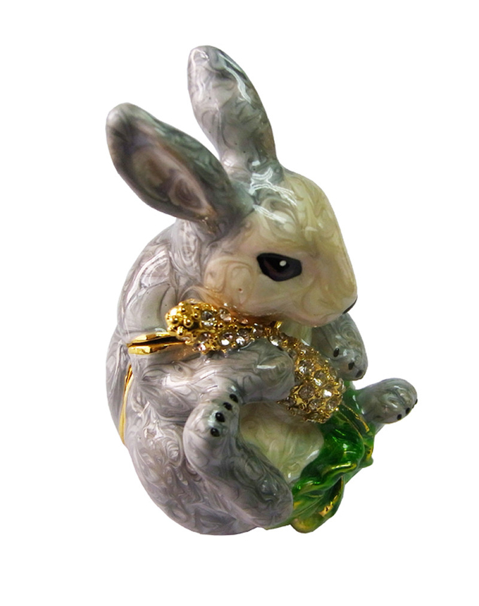 Crystals Easter Bunny Trinket Box Easter Rabbit Trinket Box Bejeweled Rabbit Trinket Jewelry Box Rabbit & Baby Gift
