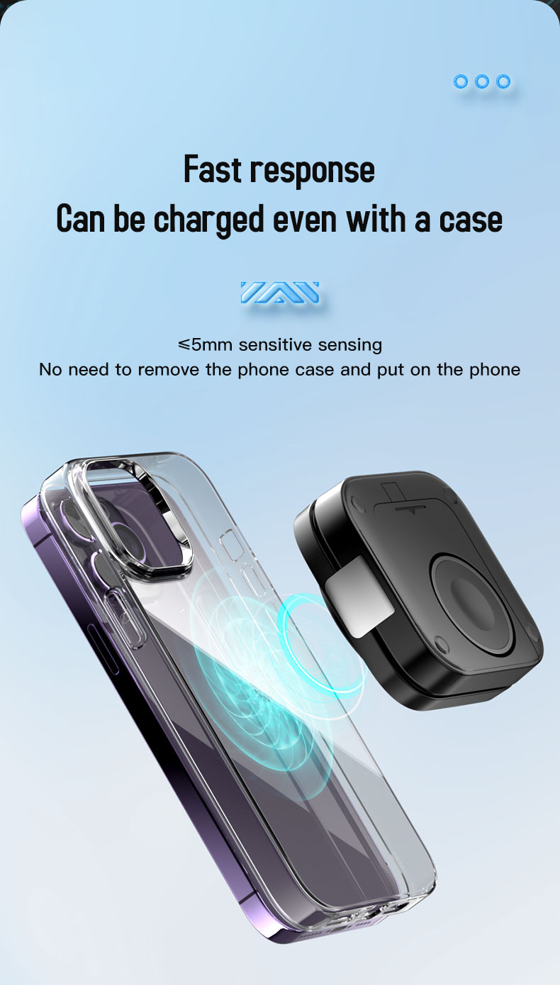 Foldable 3 In 1 Wireless Charger Stand with 15W Fast Charging and Magnetic Design