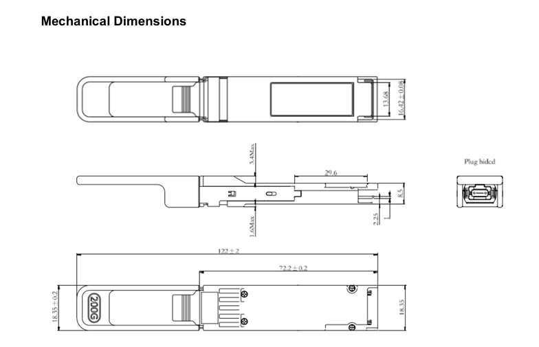 Data Center Interconnect Solution 200G QSFP56 SR4 Optical Transceiver with 100m Transmission Distance on OM4 Fiber