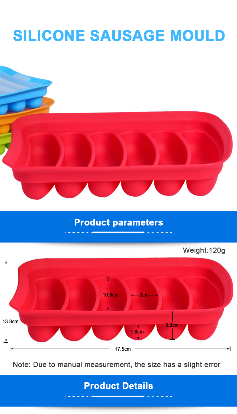 OEM ODM Supported Colorful Silicone Sausage Mold