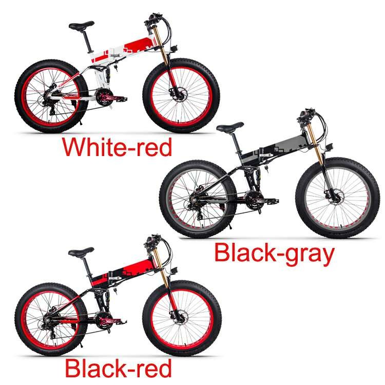 26 Inch Mountain Beach Electric Bicycle Ebike Fat Tire Rich Bit Fat E Bike Folding 350w 48v