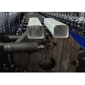 Color Plate Tube Roll Forming Machine For Rectangular Downspout 21 Stations