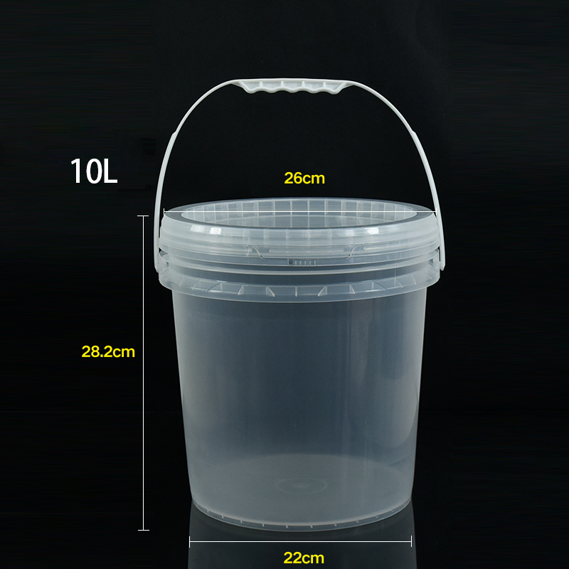 Industrial Paint Packaging 2.5 Gallon White Clear Plastic Buckets with Lid