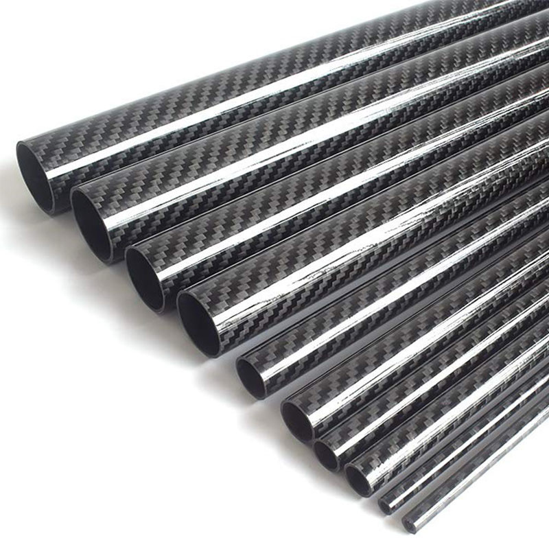100% Roll Wrapped Carbon Fiber Tube 3K / Tubing Plain Glossy / Matte 3K Glossy Plain
