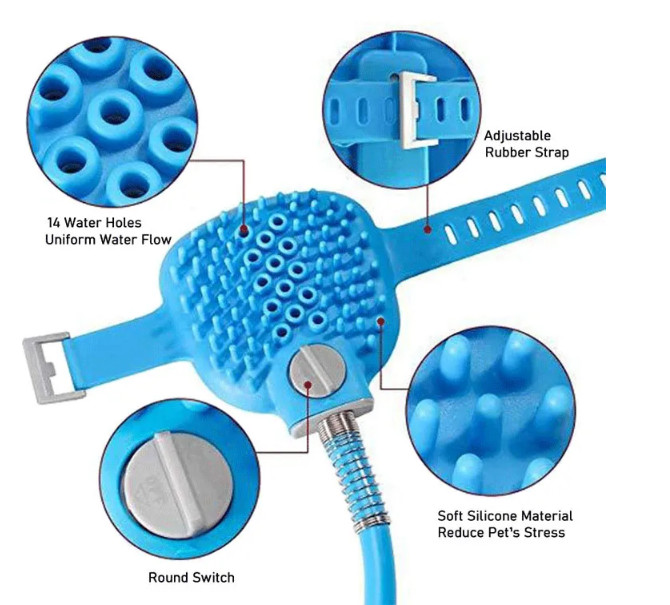 Massage Dog Shower Sprayer Brush Dog Grooming Shower Sustainable