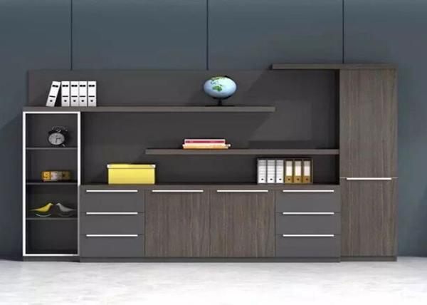 Beautiful Gray Office Cabinets Wood , Boss Office Furniture Various Shapes