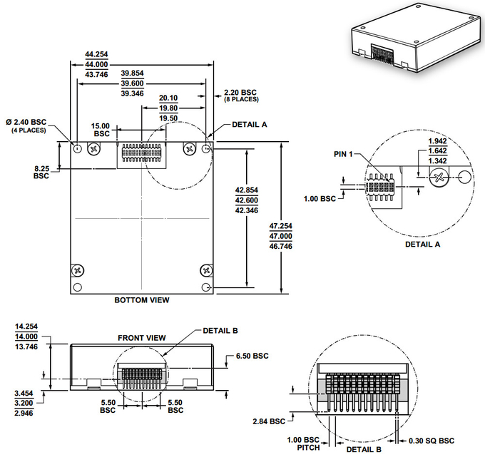 Inertial measurement unit high bandwidth high data update rate agricultural plant protection Ripple 100mV Weight 50g