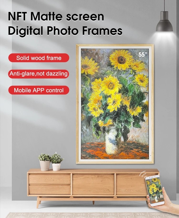 2K FHD Display Digital Painting Photo Frame For Home Wall Mount