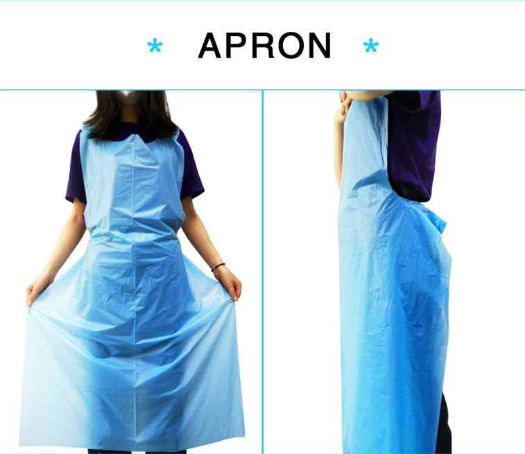 Antibacterial CPE Gown , Fluid Resistant Disposable Protective Wear