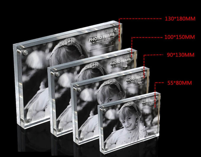 Square Acrylic Photo Frames Star Poster Frame with Four Magnet 4 Sizes Optional