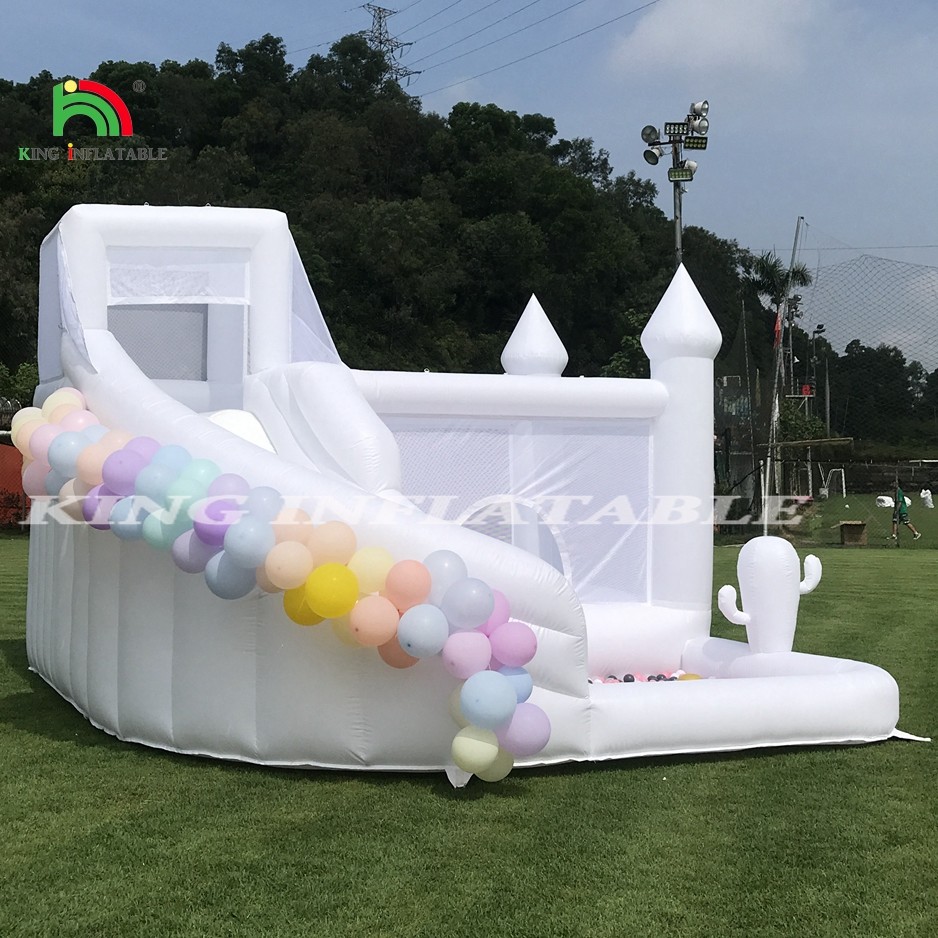 Factory Price Custom White Inflatable Bounce Castle Party Wedding Bouncer House And Slide Combo For Sale