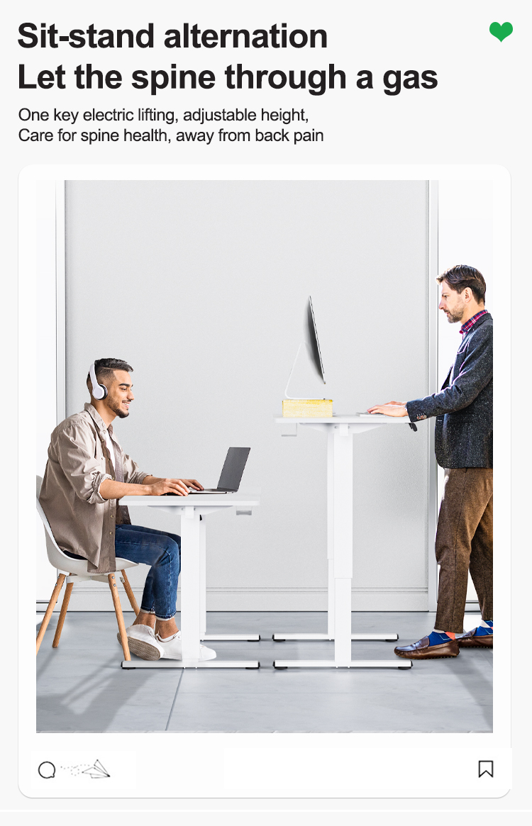 Height Adjustable PANEL Desk Frame 2 Stage Single Motor for Home Office in Wood Style