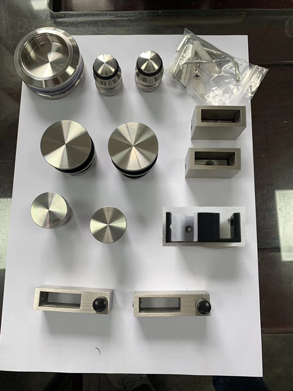 Gold Color Stainless Steel Frameless Glass Sliding Door Railing System for Shower Room