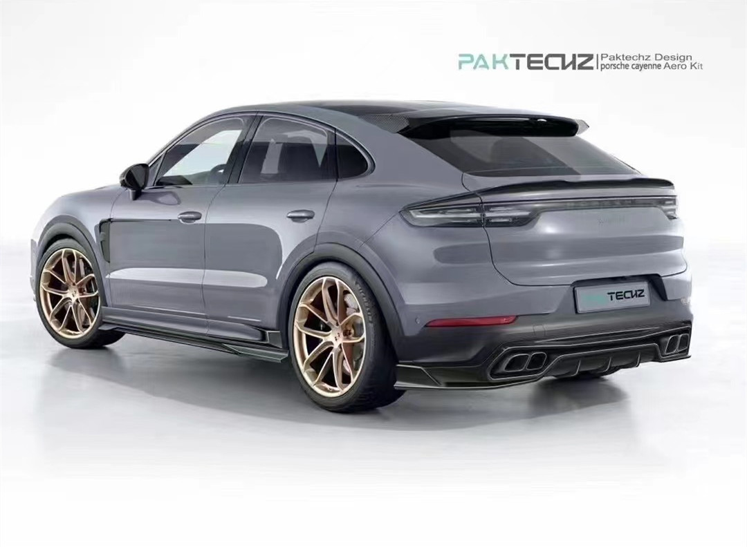 For Porsche Cayenne Carbon Fiber Body Kit Cayenne Carbon Fiber Front Lip Diffuser Spoiler Top Wing Hood Side Skirt