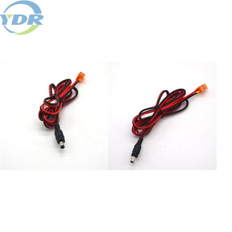 3.81mm 5521 DC Power Adapter Cable 2 Pin Black Red Pvc Terminal