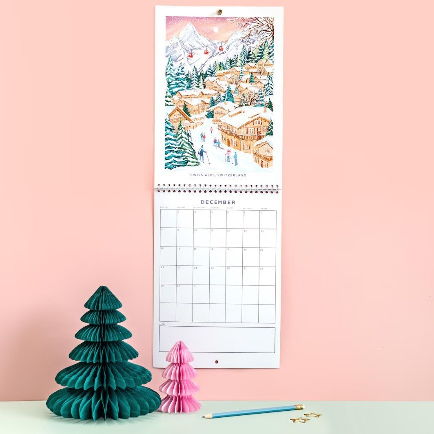 Quantity 1 Calendar Custom Wall Calendar Full Color Printing Spiral Binding