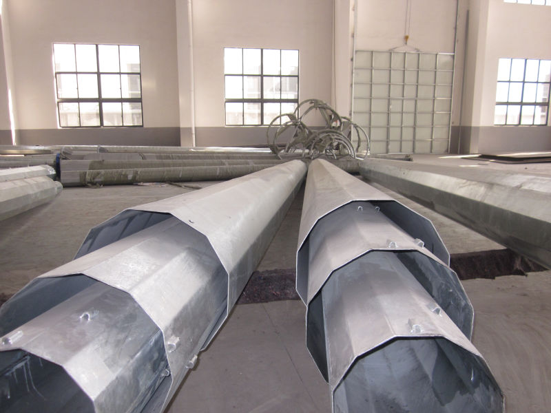 Polygn Steel Electric Pole Galvanized Transmisson Steel Pole