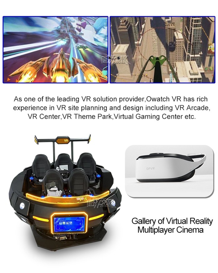Hardware 9D VR Simulator 5 Person Flying Saucer Electric Motion Platform VR Cinema