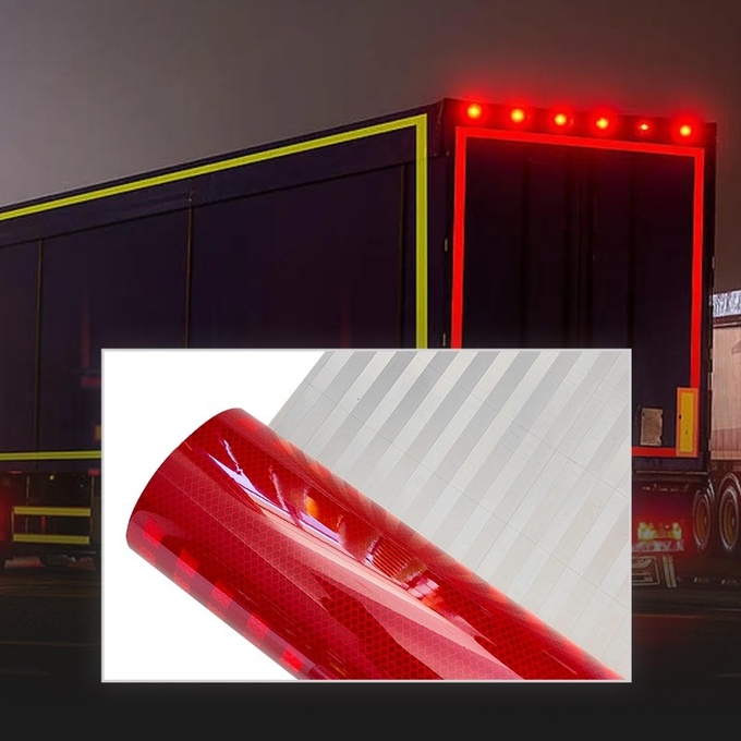 Gold Red Prismatic Reflective Sheeting Flexible Printable ODM