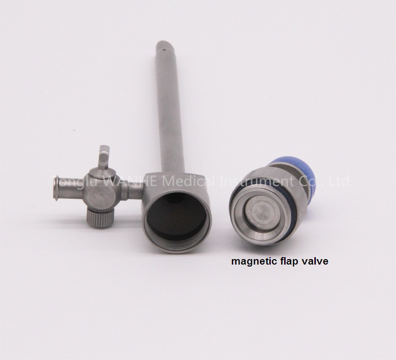 Laparoscopic Instrument Reusable Magnetic Flap Valve Trocar with Protection