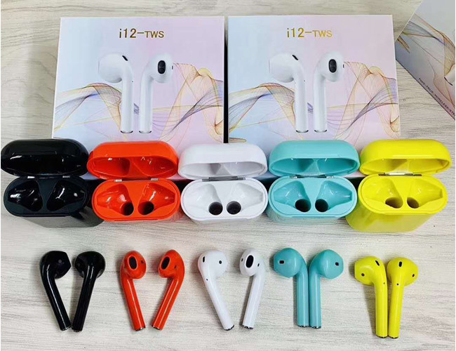 Portable Mini TWS Bluetooth On Ear Headphones Earbuds I12 With Amazing Stereo Sound