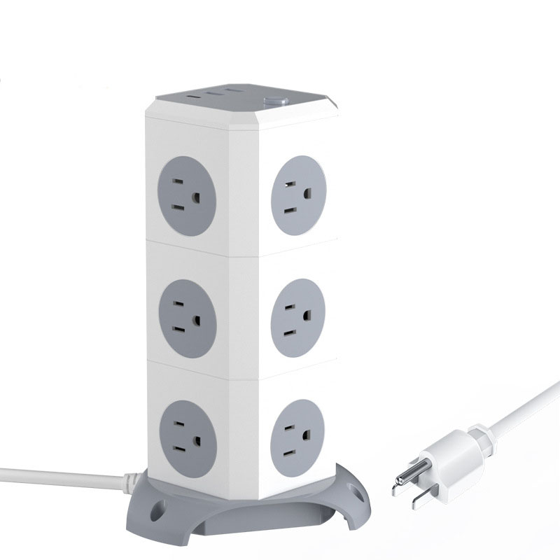 Tabletop Vertical Tower US Extension Board Cable Socket Rated Current 10A-16A Network NO