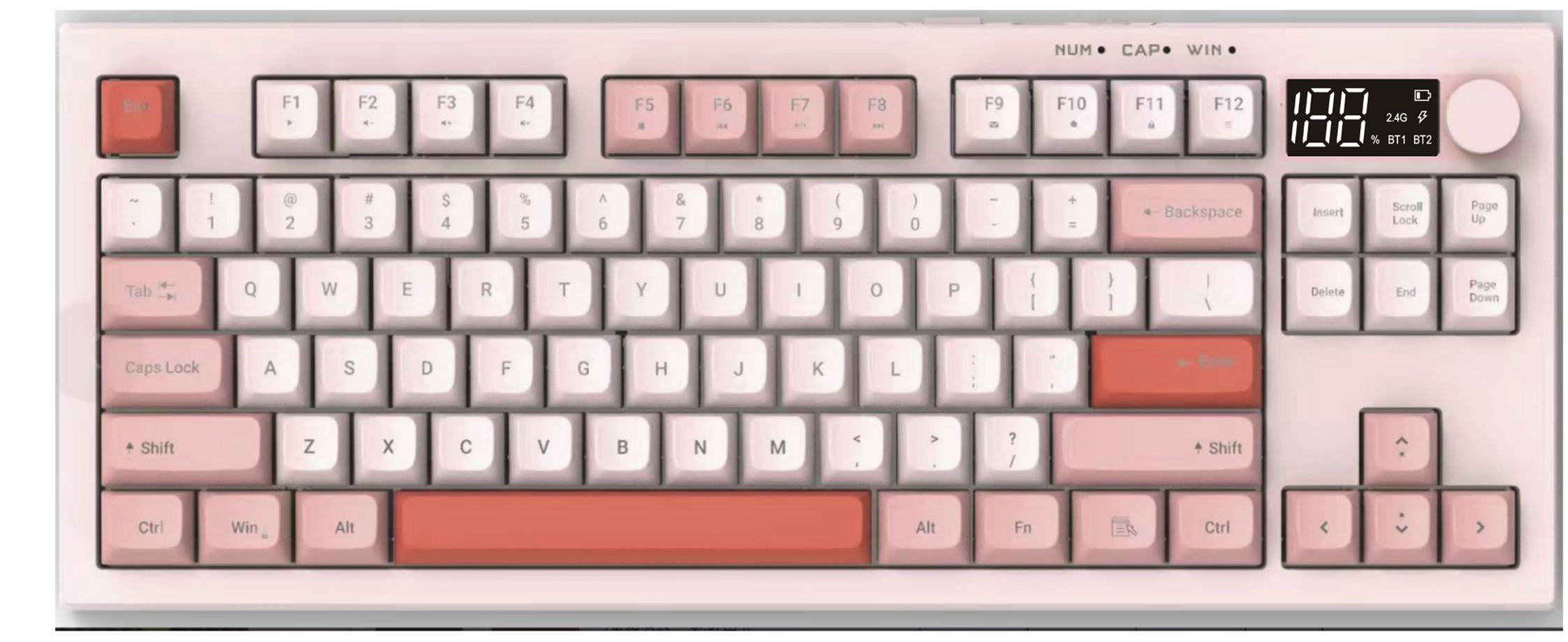 Dual-mode Backlit Keyboard Made Of ABS Material With Reinforced Iron Plate Silver-paste Waterproof