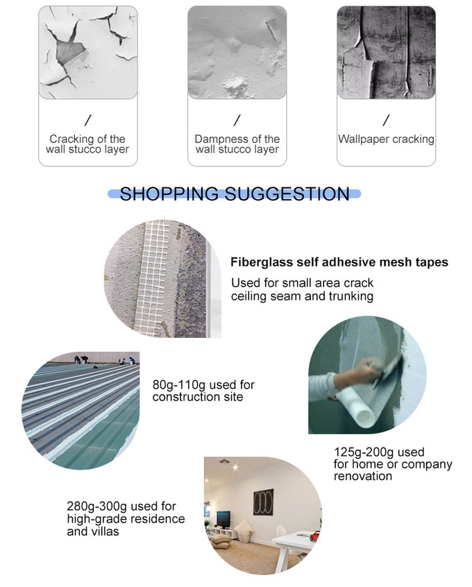 145g 45g High Temperature Resistance Fiberglass Wall Mesh Fabric Softness And Resistance To Aging