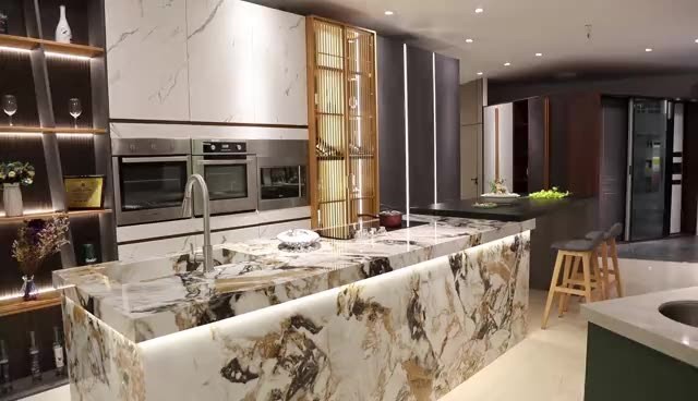 100CM Solid Gray Kitchen Cabinets With White Countertops Furniture