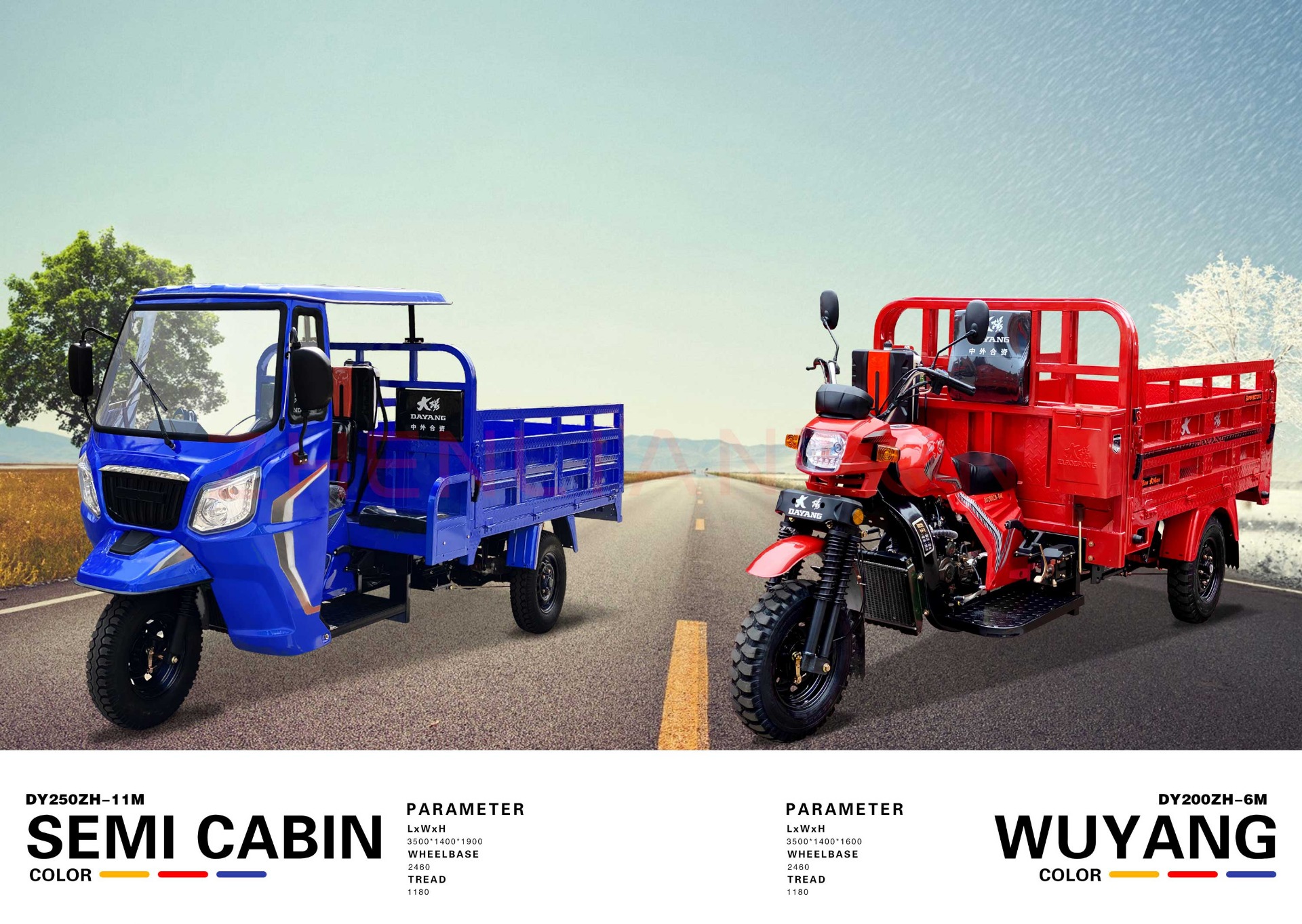 DAYANG Classic Light Loading Truck Cargo Motorcycle 110CC/150CC/175CC Engine Motorized 151-200cc