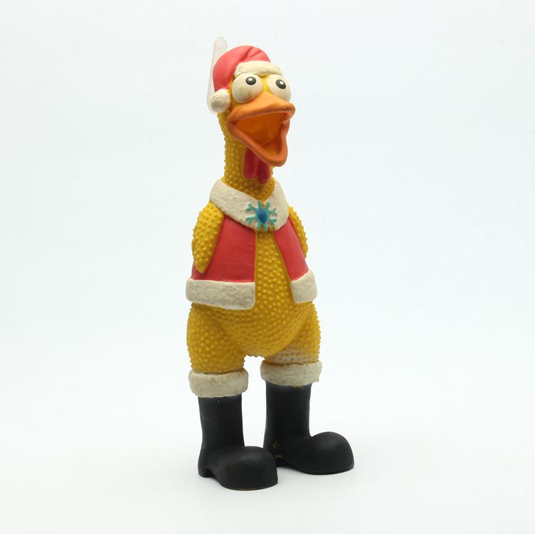 Safety Non - Toxic Latex Pet Toys Colorful Rubber Chicken Squeaky Dog Toy