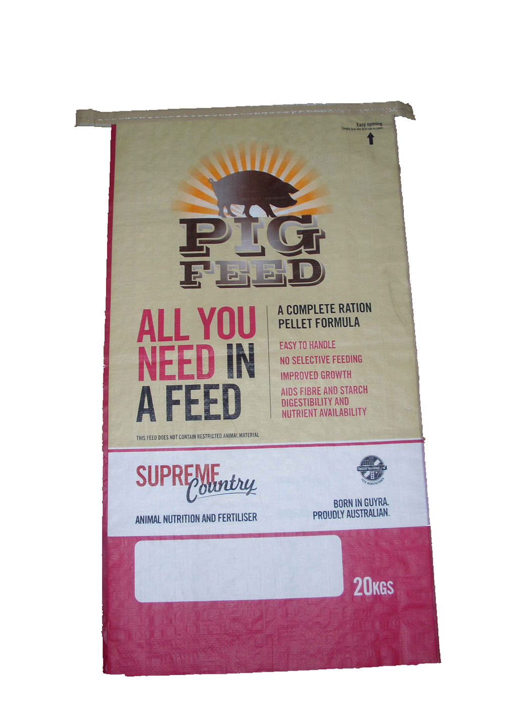 Biodegradable Woven Polypropylene Feed Bags Square Bottom
