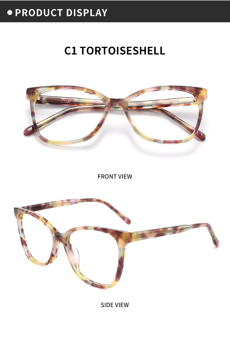 Eco Friendly Acetate Frame Glasses Women Cat Eye Optical Glasses Frame Bridge 16mm