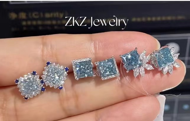 Princess Cut Diamond Earring Stud Lab Engineered Diamonds Diamond Studs Diamonds Jewelry
