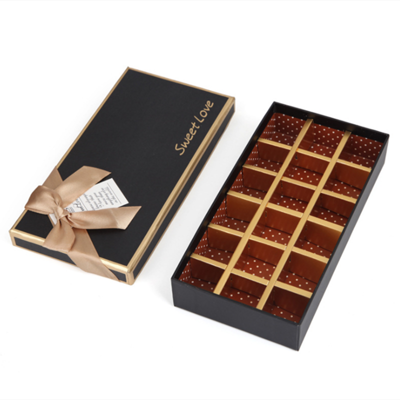 Rectangular Red Rigid Cardboard Gifts Bar Sweets Bonbon Packaging Tray for Candy Box