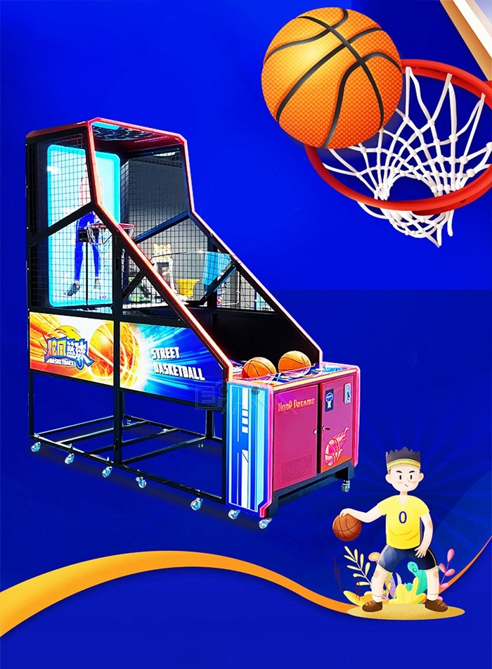 Single Player Led Arcade Basketball Game Machine For Amusement Park