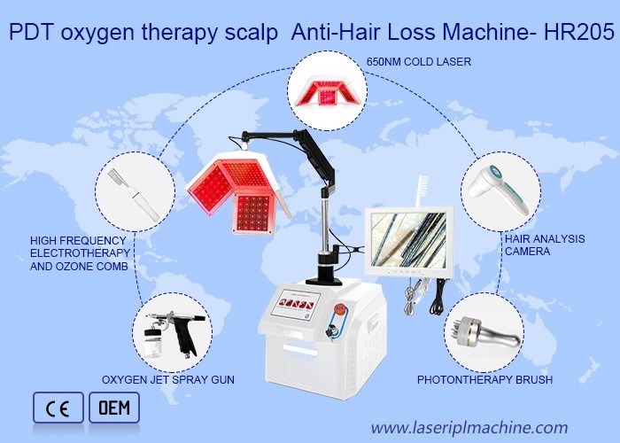 650 Nm Diode Laser Hair Growth Machine Low Level Hair Therapy Analyser