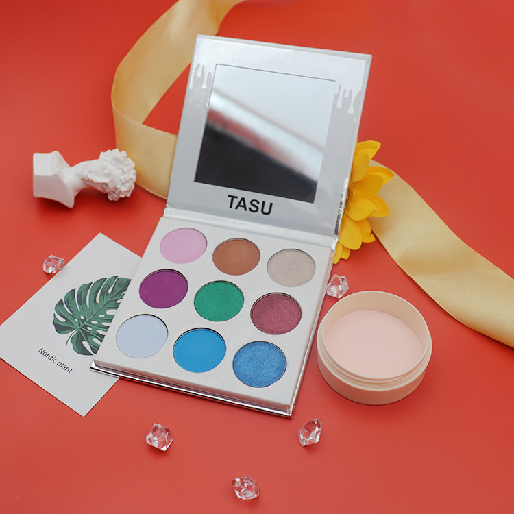Silver Cardboard Shell Makeup Eyeshadow Palette 9C Color ODM Private Label