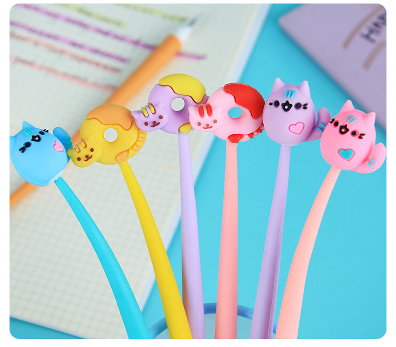 Cute Cartoon Silicone Gel Ink Pens Cartoon Animal Writing Pens 0.5 Mm Assorted Styles Pens Stationery For Office Present