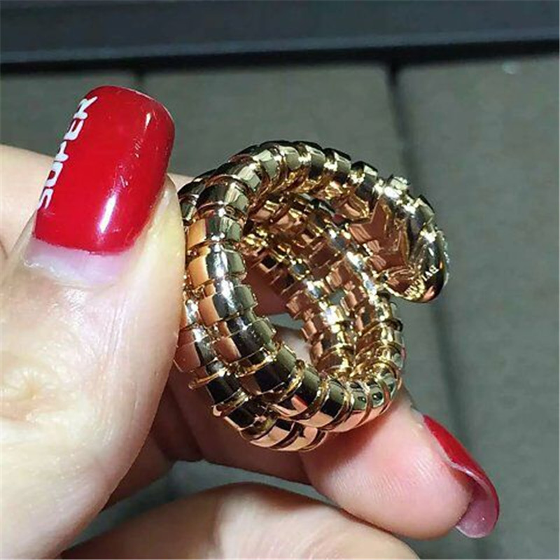 Luxury jewe factory serpenti series ring 18k white gold yellow gold rose gold diamond ring