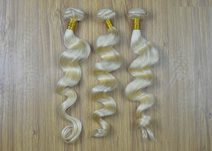 Full Ends Virgin Human Hair Grade 6A Virgin Hair Extension Blonde Color