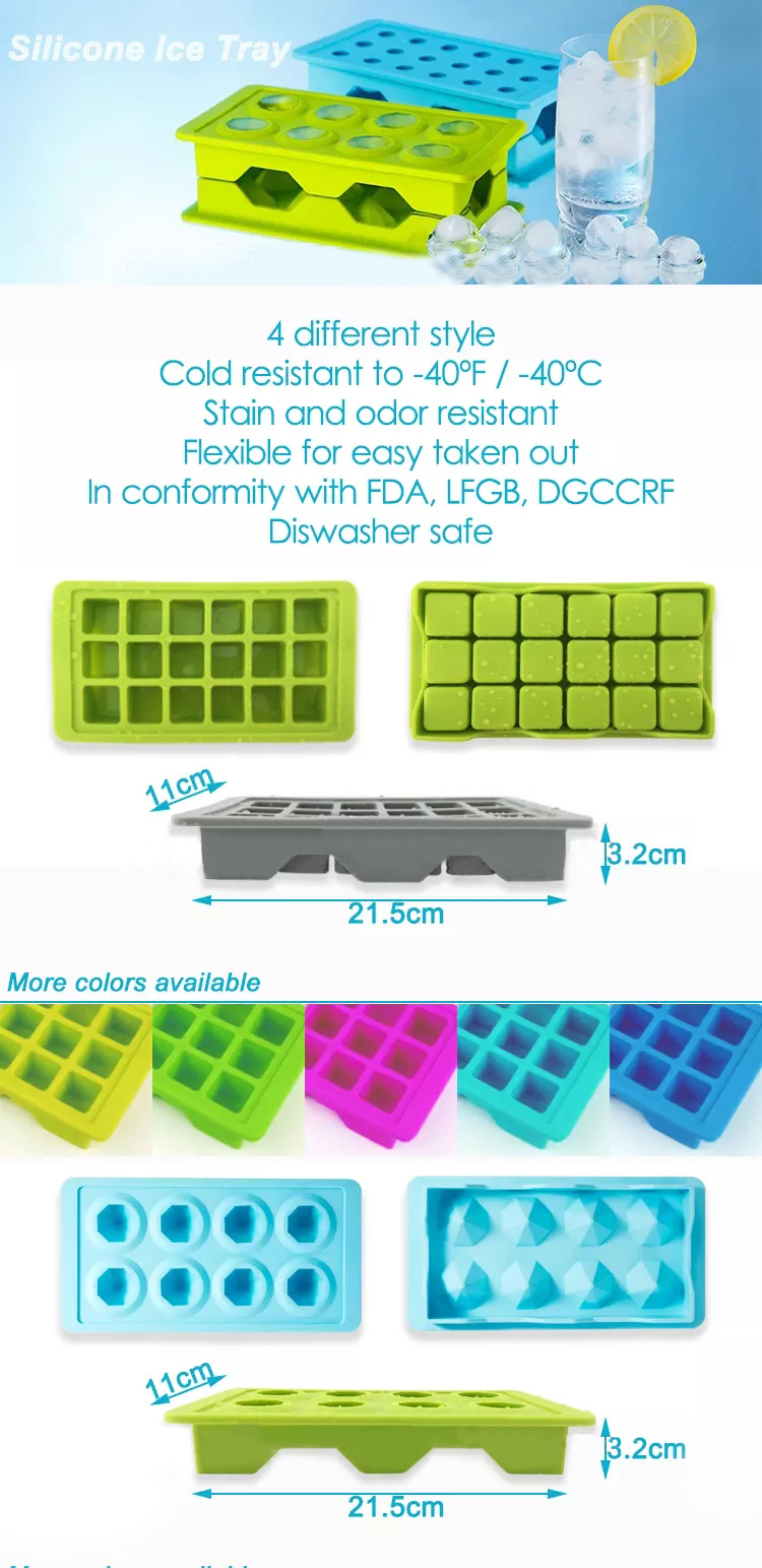 Wholes Custom Bpa Free FDA diamond Silicone Mini Ice Tube Tray