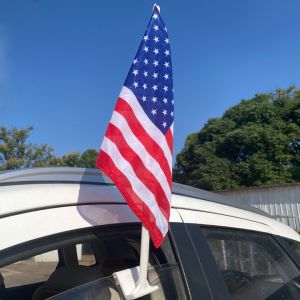 11 X 13" USA Car Flags Knitted Polyester Single Reverse Double Stitch Hemming